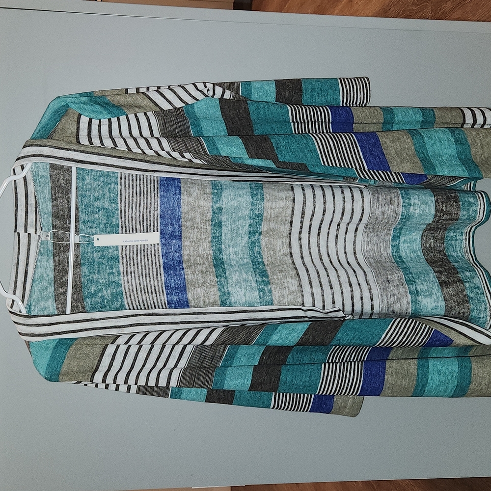 Euovmy Flowy Blue And Grey Cardigan